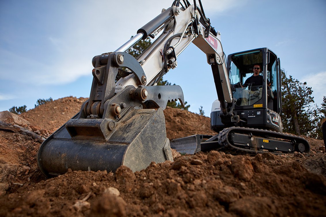 JLMV skid steer loader working on a Stockton job site